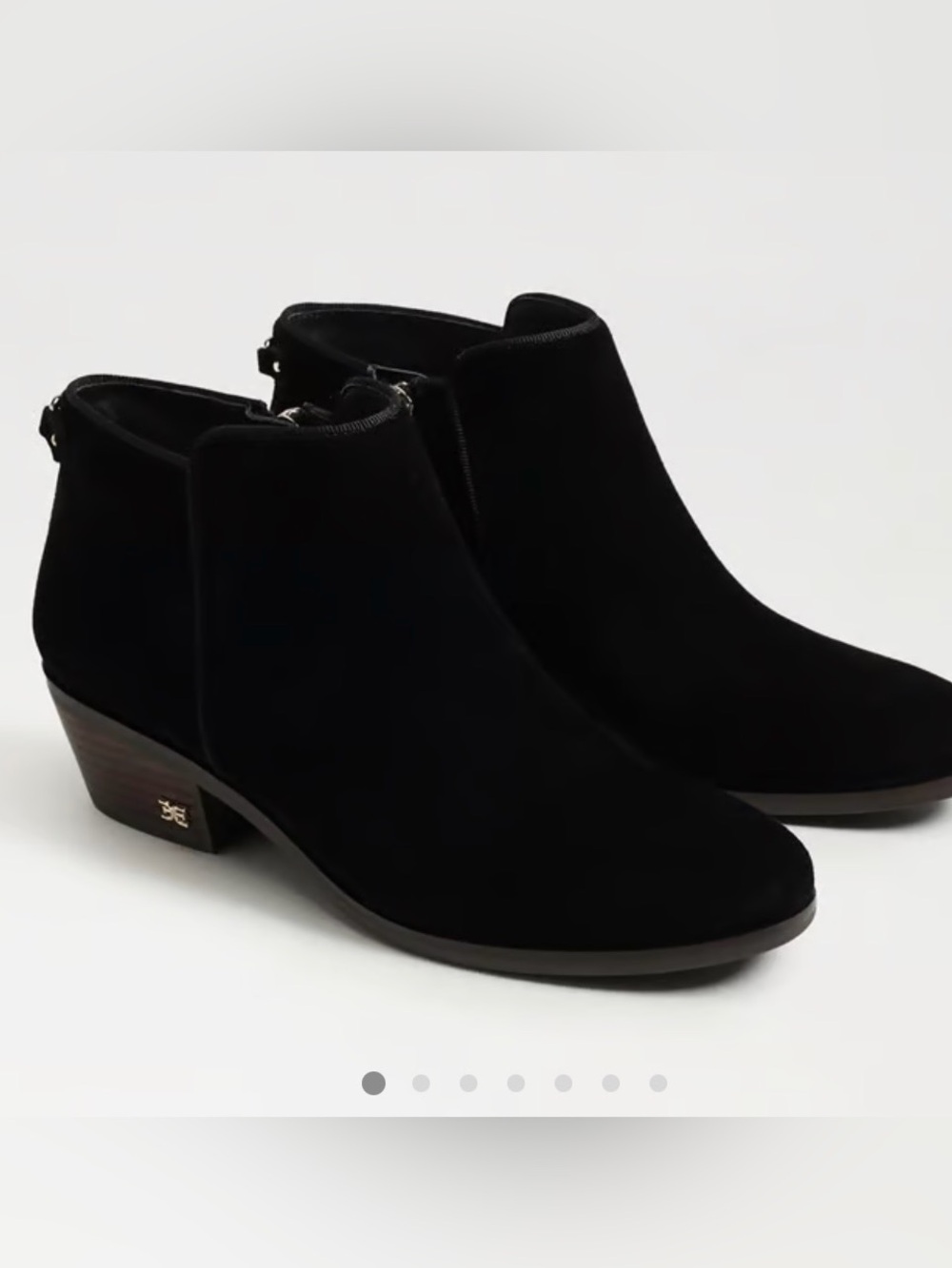 Sam Edelman Black Suede Ankle Booties with Side Zip
